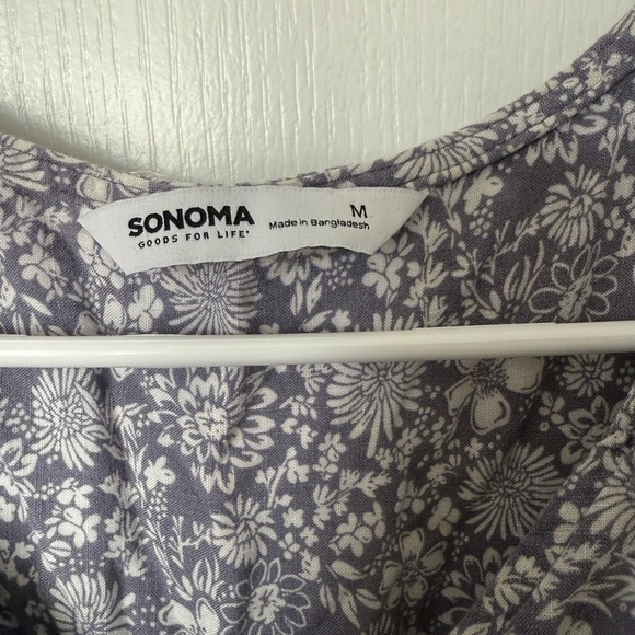 Sonoma Gray and White Sleeveless V-Neck Maxi Sundress - Picture 4 of 6